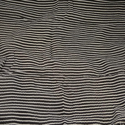 Classic cotton scarf - black and white stripes - 2