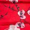 Classic women's scarf - red with floral print - 2/2