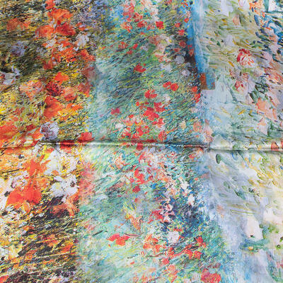 Classic women's scarf - multicolor with floral print - 2
