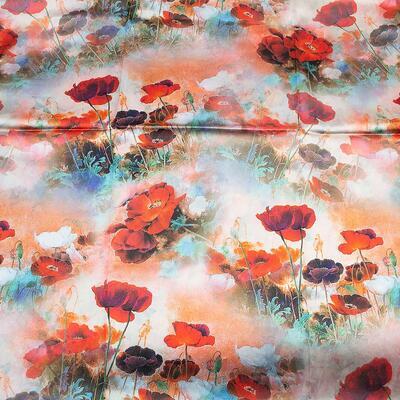 Classic women's scarf - multicolor with floral print - 2