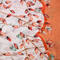 Classic women's scarf - orange and white with flowers - 2/2