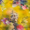 Classic women's scarf - yellow with floral print - 2/2