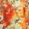 Classic women's scarf - red and orange with flowers - 2/2