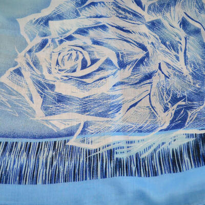 Classic women's scarf - light blue - 2