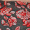 Classic women's cotton scarf - grey with flowers - 2/2