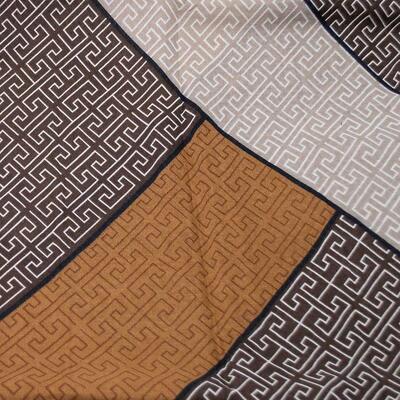 Classic women's scarf - brown and beige - 2