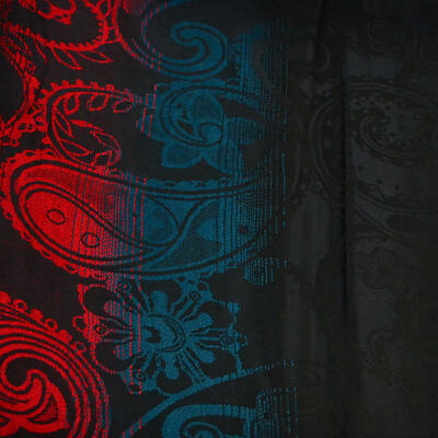 Classic warm scarf - black and red - 2