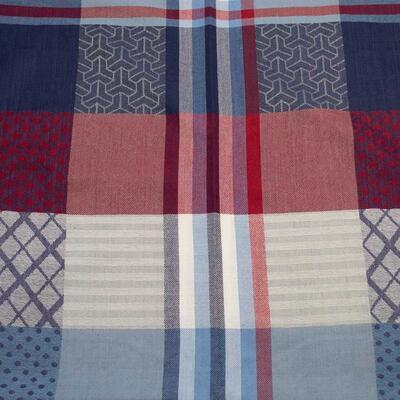 Classic warm scarf - blue and red - 2