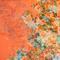 Classic women's scarf - orange with floral print - 2/2