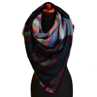 Blanket square scarf - pink - 2