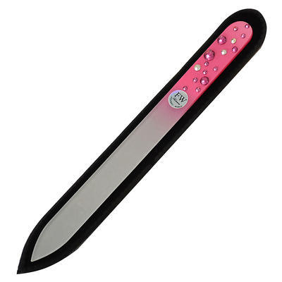 Glass nail file with Swarovski crystals - pink - 2