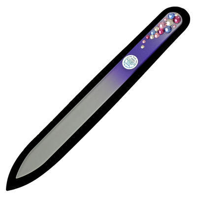 Glass nail file with Swarovski crystals - violet - 2