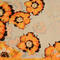 Small neckerchief - beige and orange with floral print - 2/2