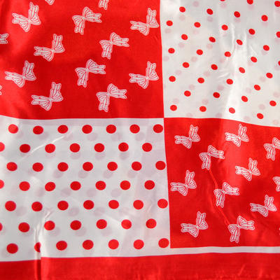 Square scarf - red and white - 2