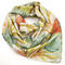 Big square scarf - white and brown/green - 3/4