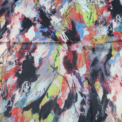 Classic women's scarf - multicolor with floral print - 3